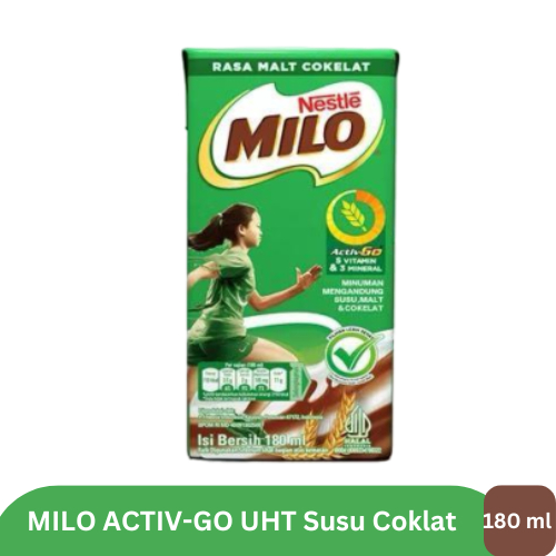 

MILO ACTIV-GO UHT Susu Coklat 180 ml 1 Karton