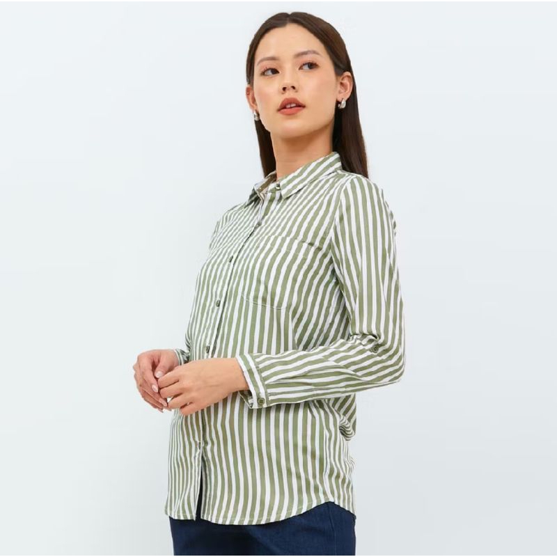 Aemma Stripe Shirt - Geela, Atasan Wanita