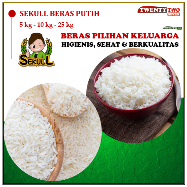 

(OFFICIAL STORE) SEKULL Beras Putih Pulen WangiPemium Higienis Berkualitas Enak Bermutu Tinggi 5 kg - 10 kg 25 kg