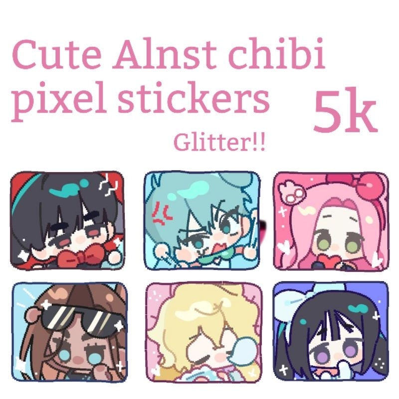 

cute pixelated bunny Alnst glitter sticker