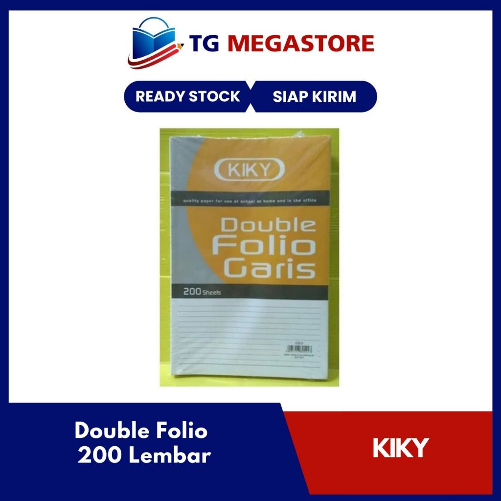 

Kertas Double Folio Bergaris KIKY isi 200 lembar