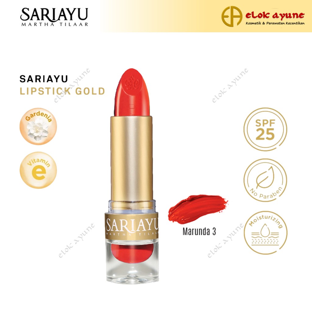 SARIAYU Lipstick Gold Marunda 03 - Warna Terfavorit