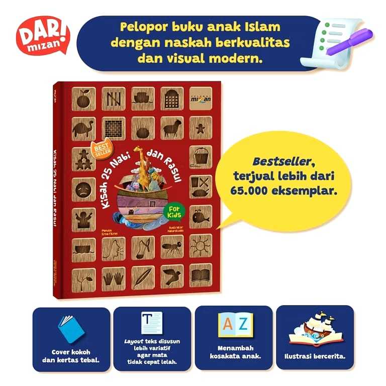 BUKU KISAH 25 NABI DAN RASUL FOR KIDS MIZAN (buku original)