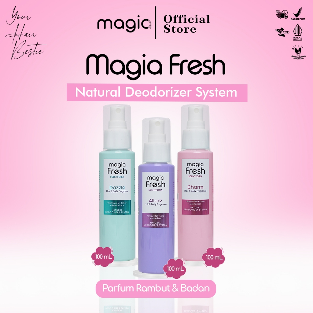 Magia fresh hair and body fragrance series 100ml (Charm, Dazzle, Allure)