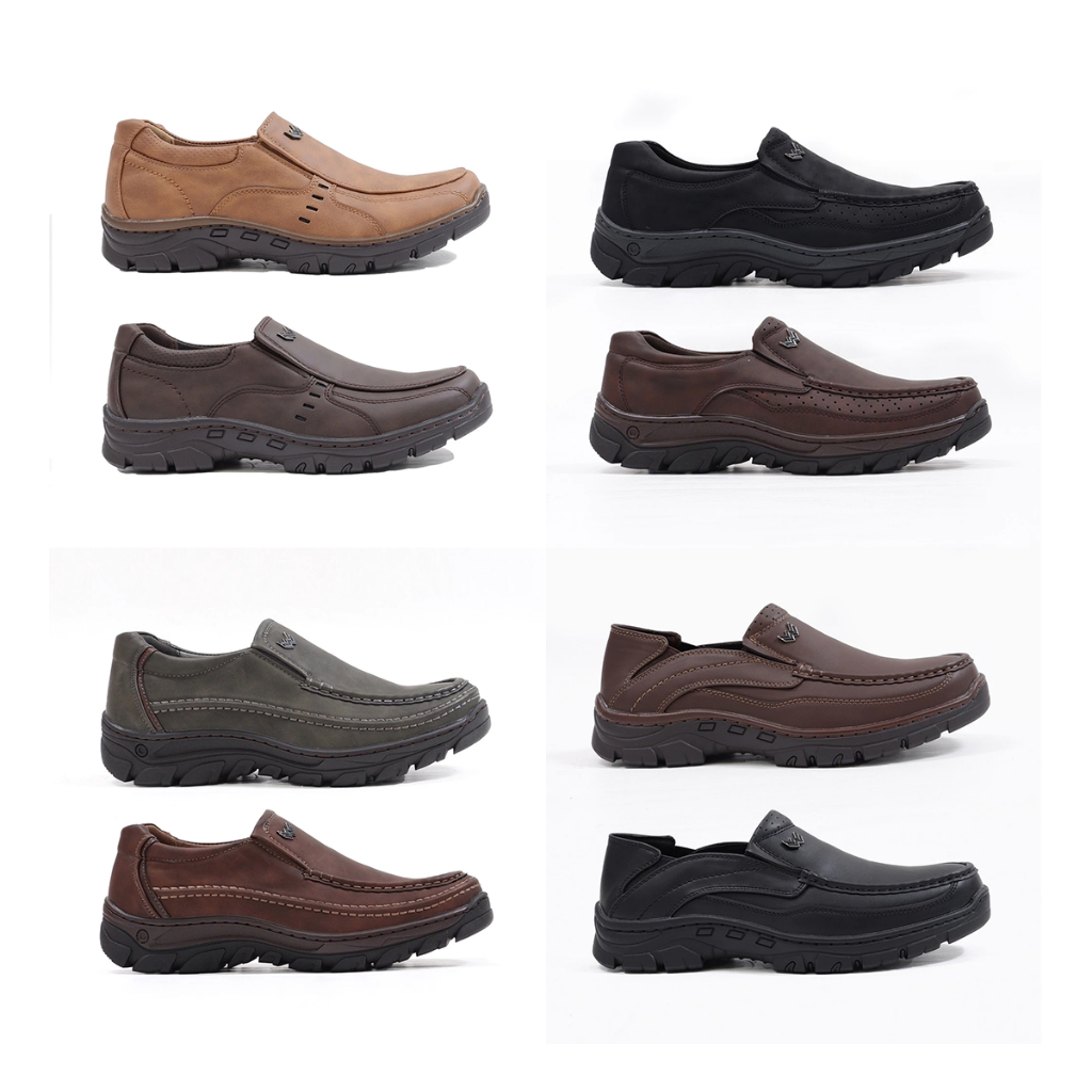 Watchout - sepatu slip on pria casual / sepatu boots pria kulit