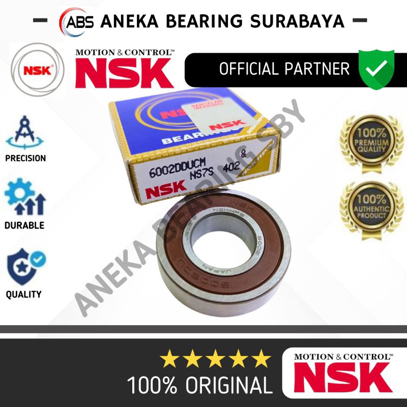 BEARING 6002 DD NSK ASLI 6002DD DDU 2RS RODA GILA 15X32X9 MOTOR MOBIL