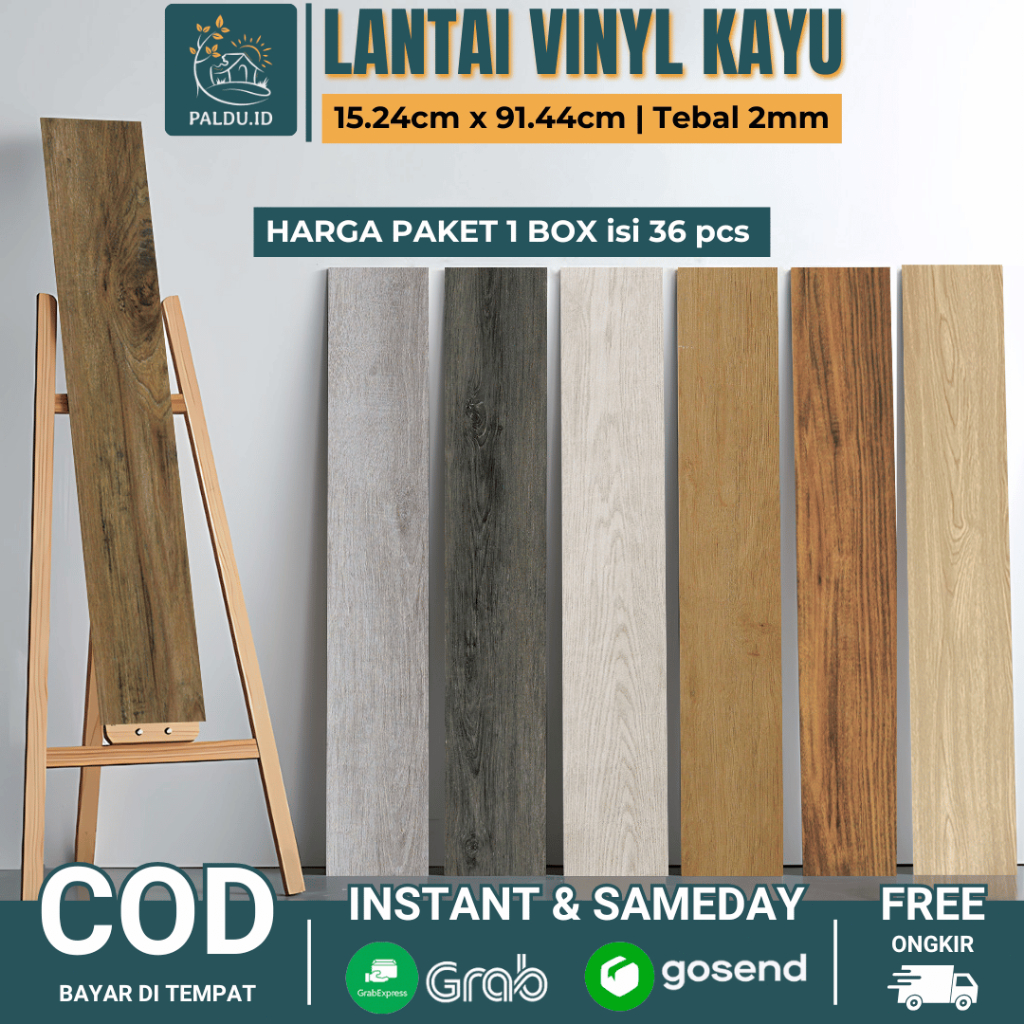 Paldu ID - Lantai Vinyl Kayu Premium 1 Dus (36PCS) Lantai Vinyl Kayu Premium Vinyl Lantai Parket Kay