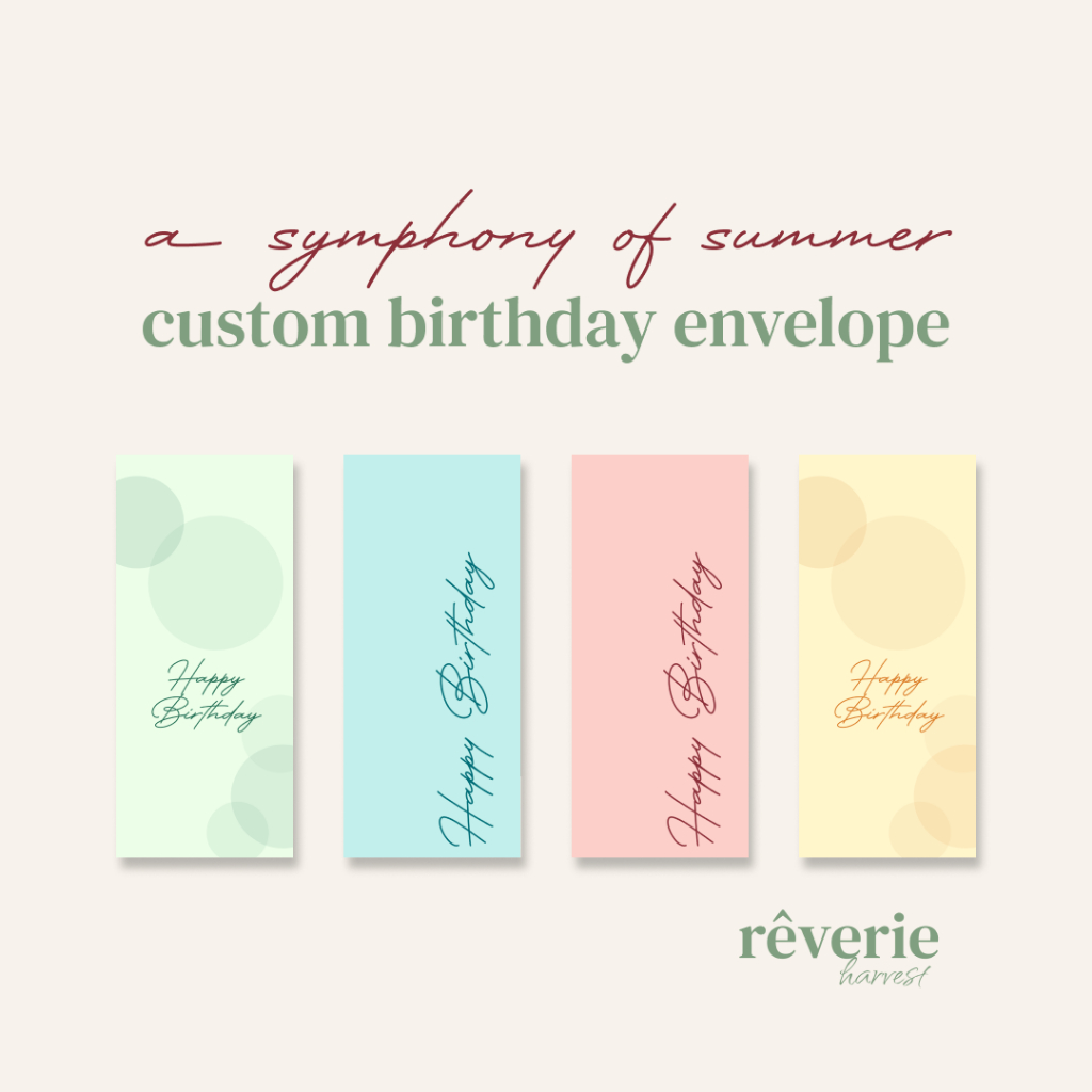 

rêverie harvest | FREE custom happy birthday customizable envelope - amplop angpao, ucapan selamat ulang tahun