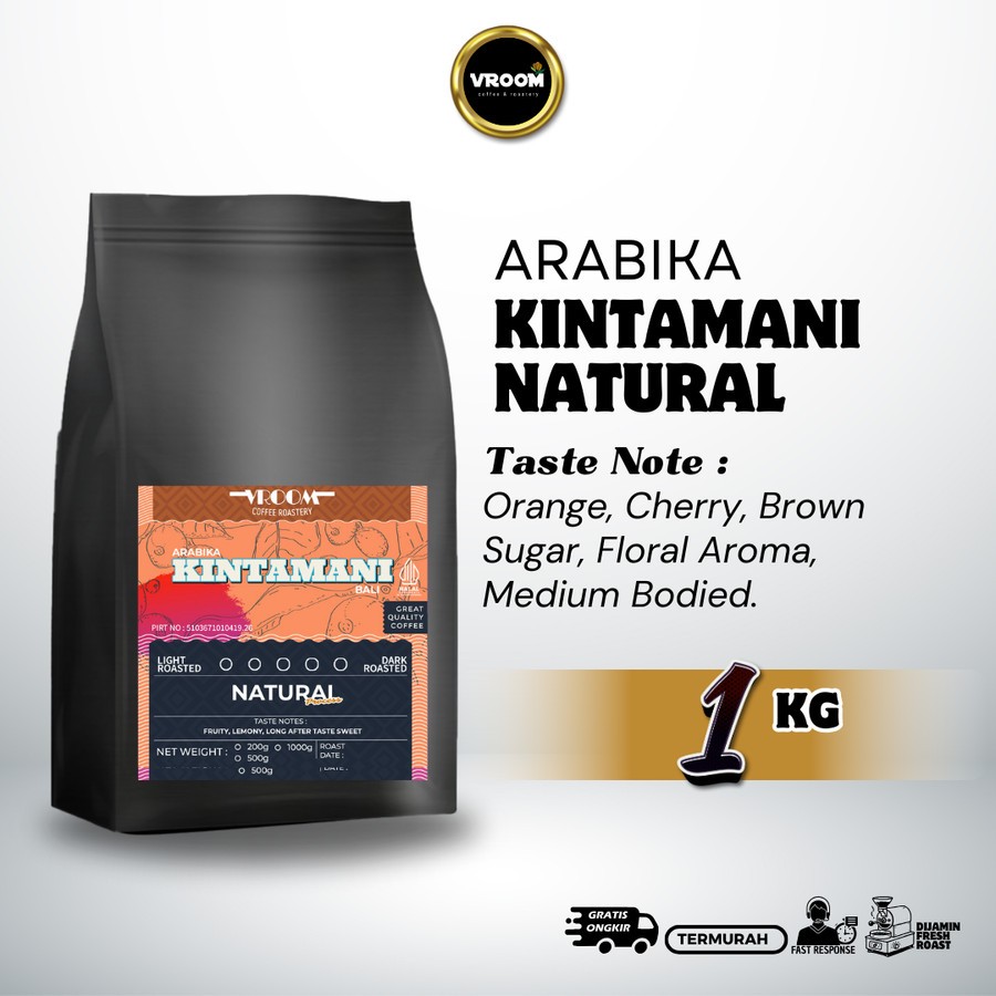 

Coffee Arabika Bali Kintamani Natural Roasted Bean Arabika Kopi Biji Matang Bubuk 1KG