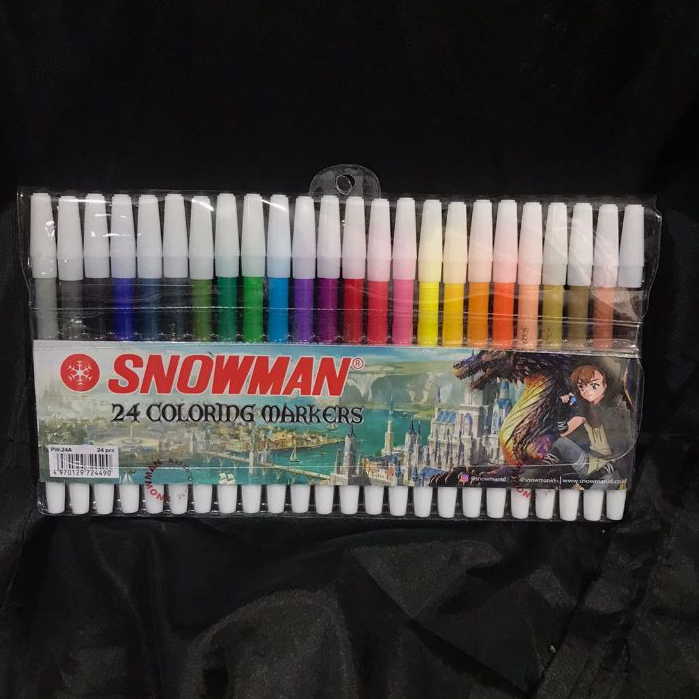 Spidol Snowman 24 Warna coloring marker spidol gambar