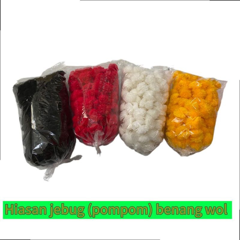 pompom hiasan jebug hiasan penjor benang wol