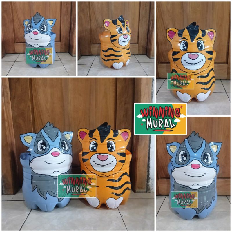Pot Galon Le mineral/ Pot Bunga / Prakarya Pot botol bekas / pot botol plastik / Pot Hias Lucu , Tem