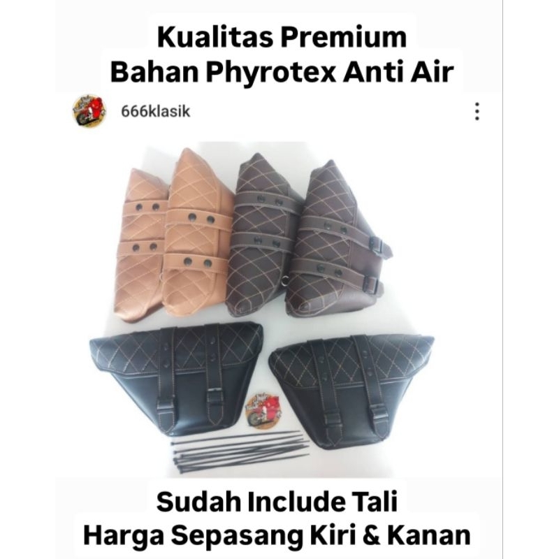 Tas samping side bag tutup cover aki dop box aki caferacer jasptyle motor custom wajik