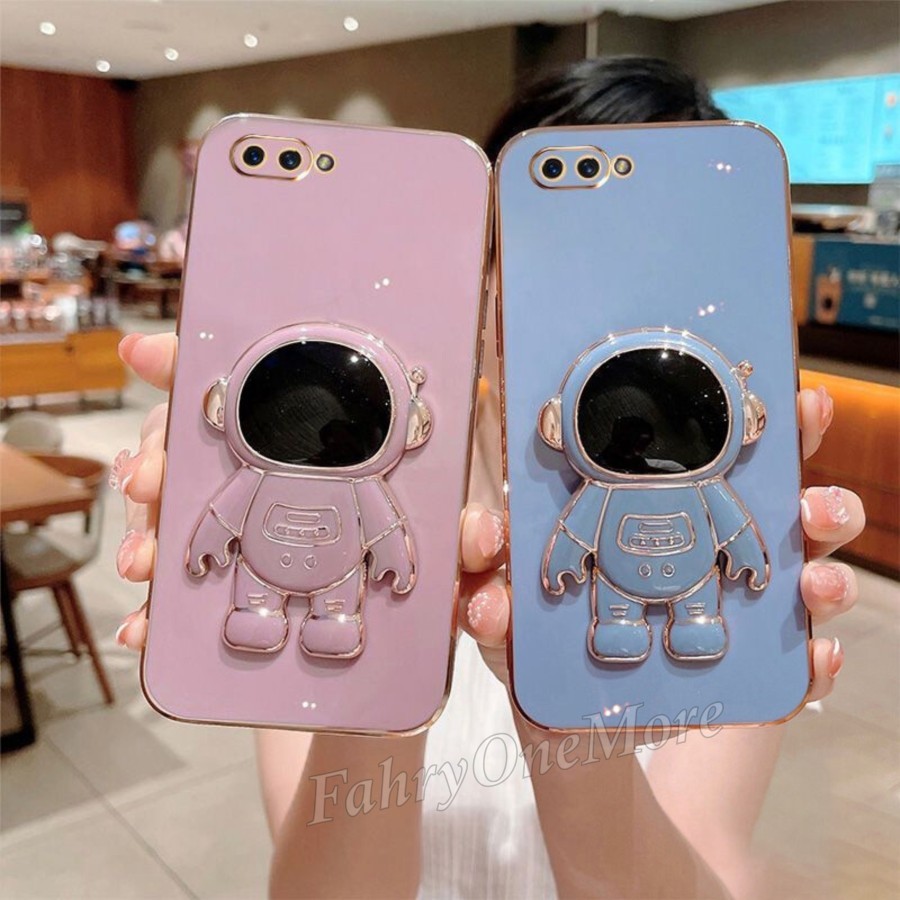 Soft Case Oppo A5s A7 F9 A12 Astronot Stand Premium Softcase