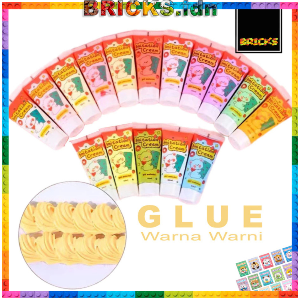 

Lem Cream Serbaguna DIY Clay Simulation Cream Glue Warna Untuk Deco Resin Glue Warna Warni 50 ML