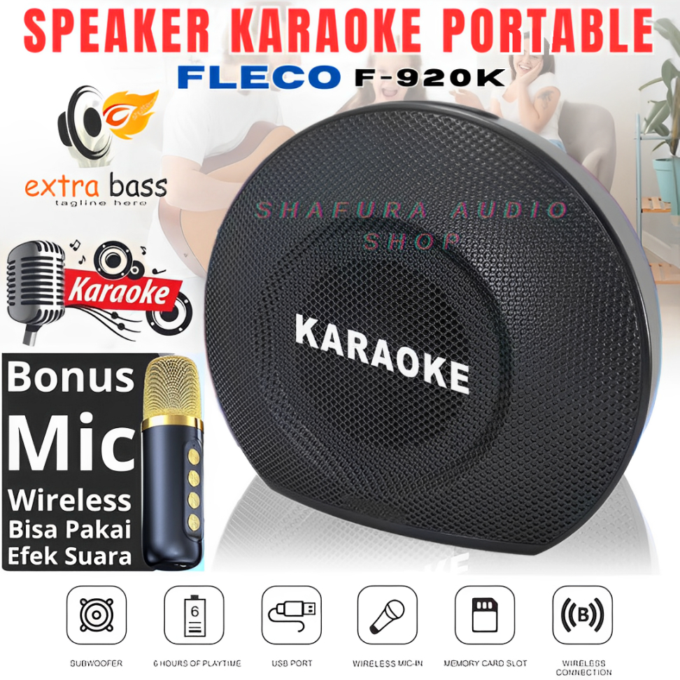 Fleco F 920k Free Mic Super Bass | 1 Set Speaker Power Full Bass Boost Subwoofer Fleco F-920k | MODE