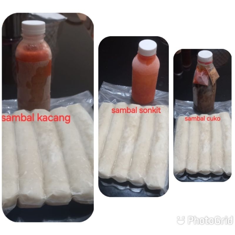 

Kerupuk Basah packing vakum 5 batang plus sambal