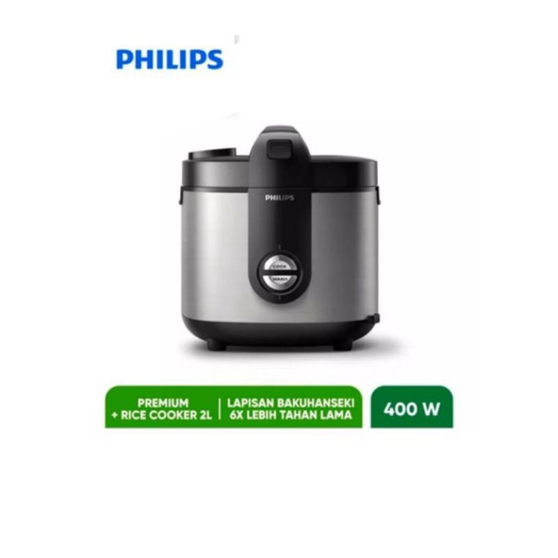 Philips Rice Cooker 2Liter  Premium Hitam Abu