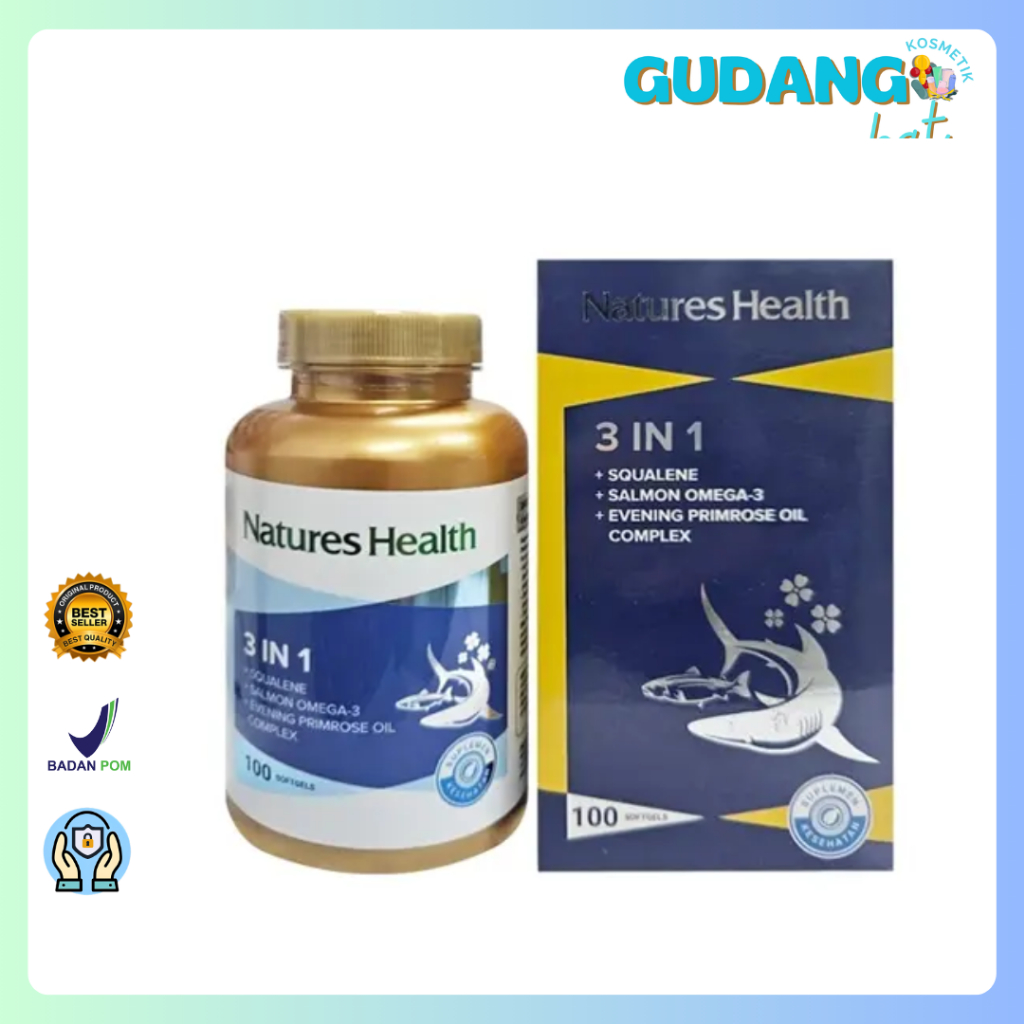 NATURE'S HEALTH 3 IN 1 SQUALENE + SALMON OMEGA 3 ( OMEGA-3 ) + EPO 100