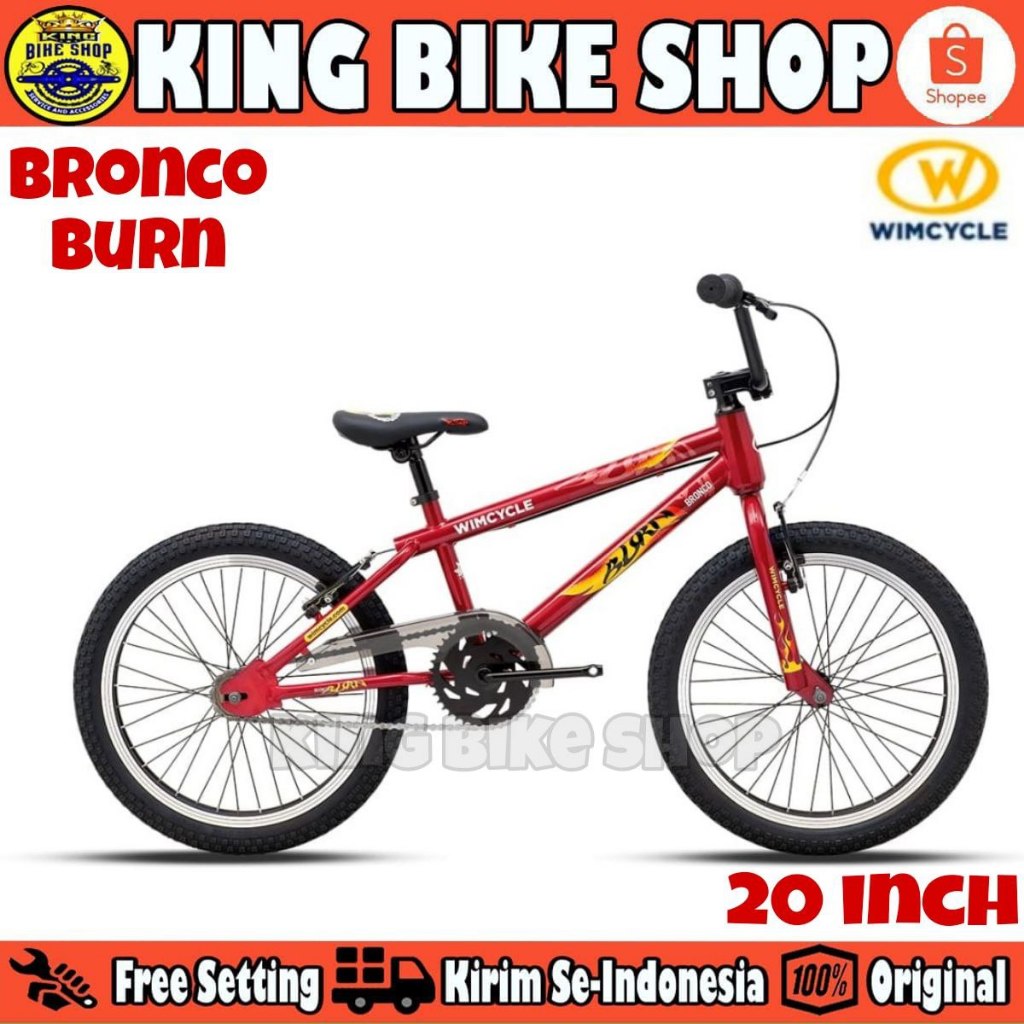 Sepeda Anak Laki BMX WIMCYCLE BRONCO BURN Ukuran 20 Inch