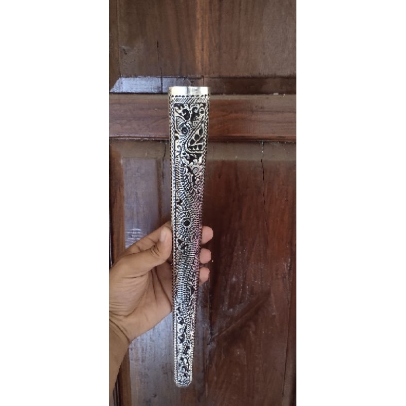 pendok bunton solo motif naga sepuh perak