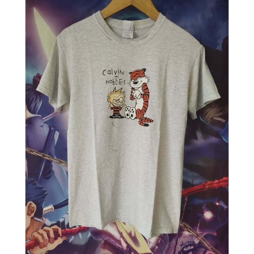 Vintage Calvin and Hobbes Art Official Movie Tee Kaos Tshirt Original Second Merch Japan Korea Brand