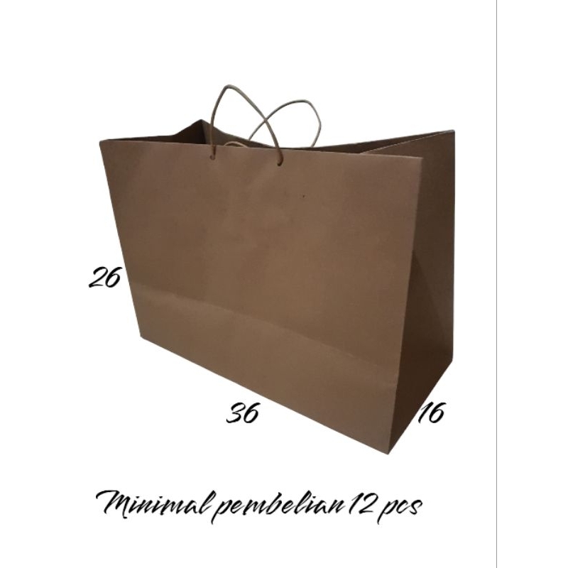 

Paper bag coklat P36 L16 T26 Paper bag polos Goodie bag Tas kertas