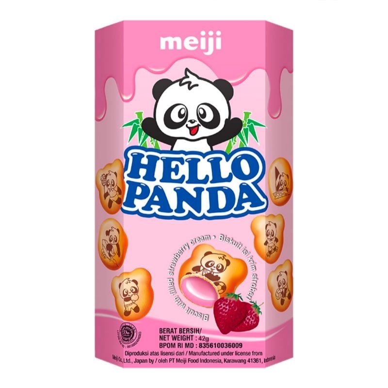 

meiji HELLO PANDA Biskuit Isi Krim Stroberi