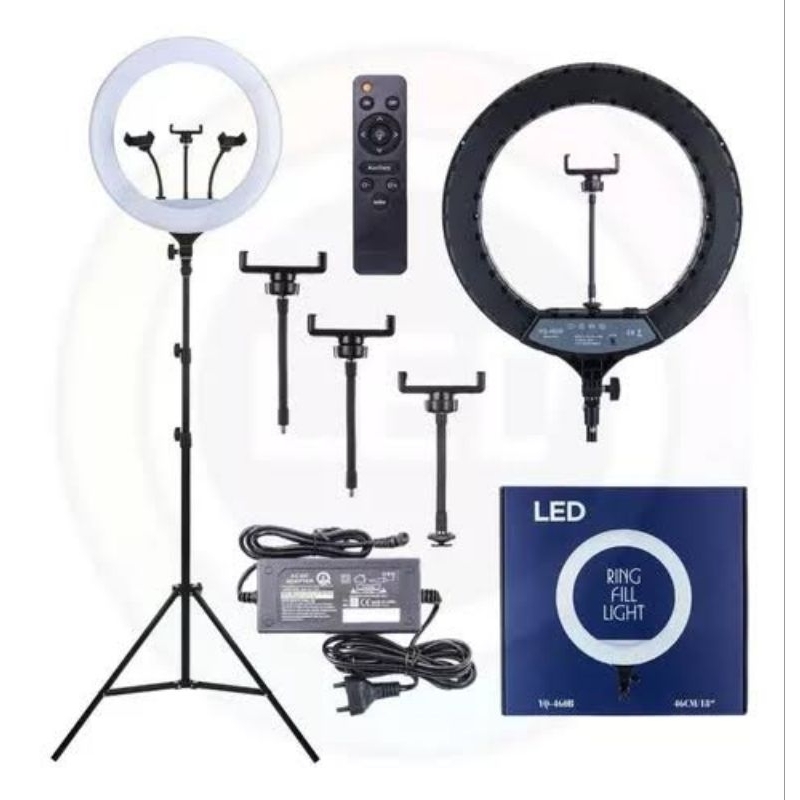 FULL SET RINGLIGHT JUMBO 46CM + TRIPOD 2,1M LIVE KONTEN FOTOGRAFER VIDEO STREAMING LAMPU LED JUMBO