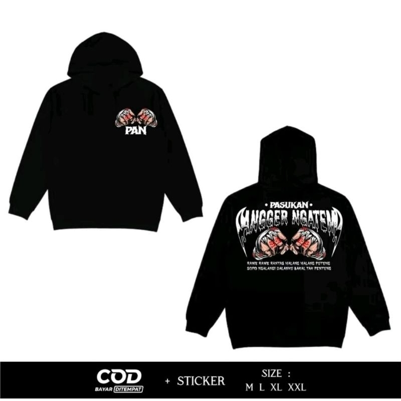 Hoodie Distro Pasukan Angger Ngatem, Rawe Rawe Rantas Malang by Lassofie