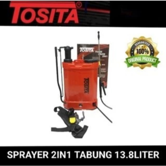 Tosita sprayer 2in1 manual / baterai tabung 13.8liter