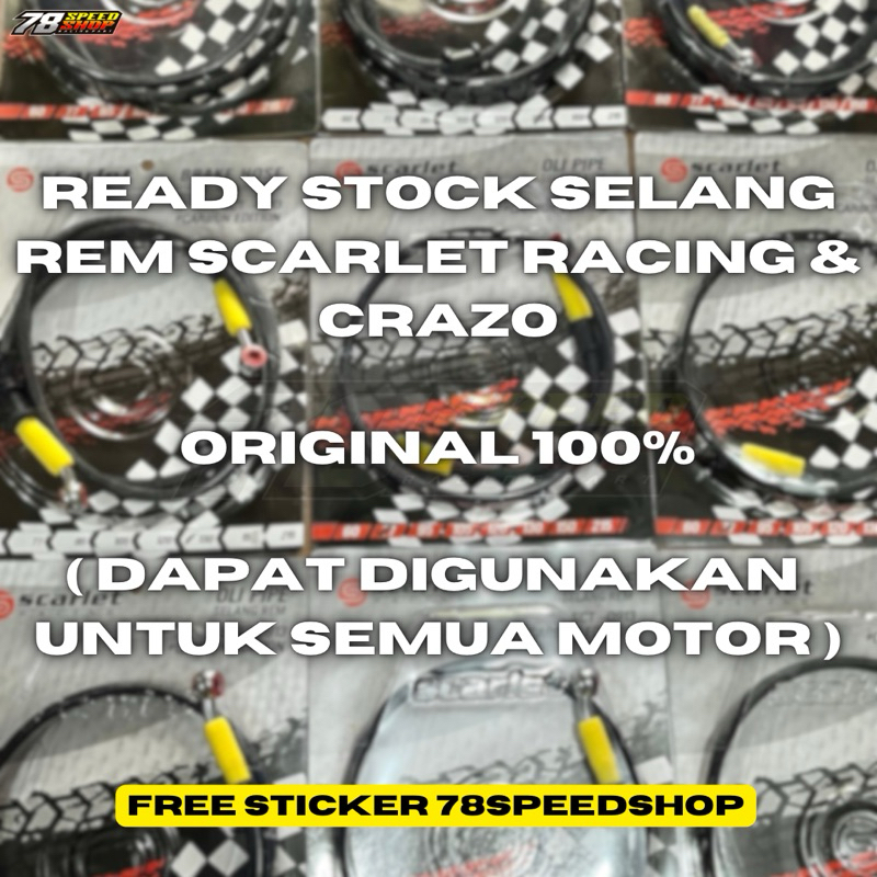 SELANG REM Oil Pipe Selang Rem Kabel Rem Scarlet Racing 60cm 130cm 77cm 120cm Carbon Series Original