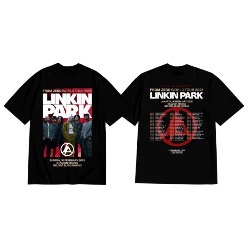 BAJU KAOS LINKIN PARK KAOS MUSIK BAND VINTAGE TSHIRT KAOS LINKIN PARK FROM ZERO WORLD TOUR