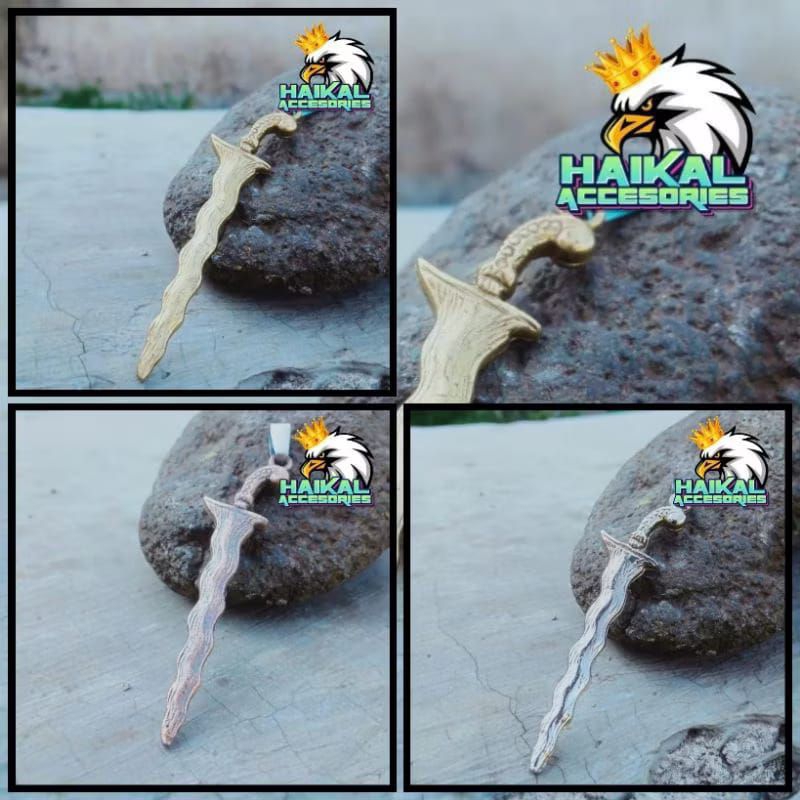 Liontin kalung metal bandul kalung model keris