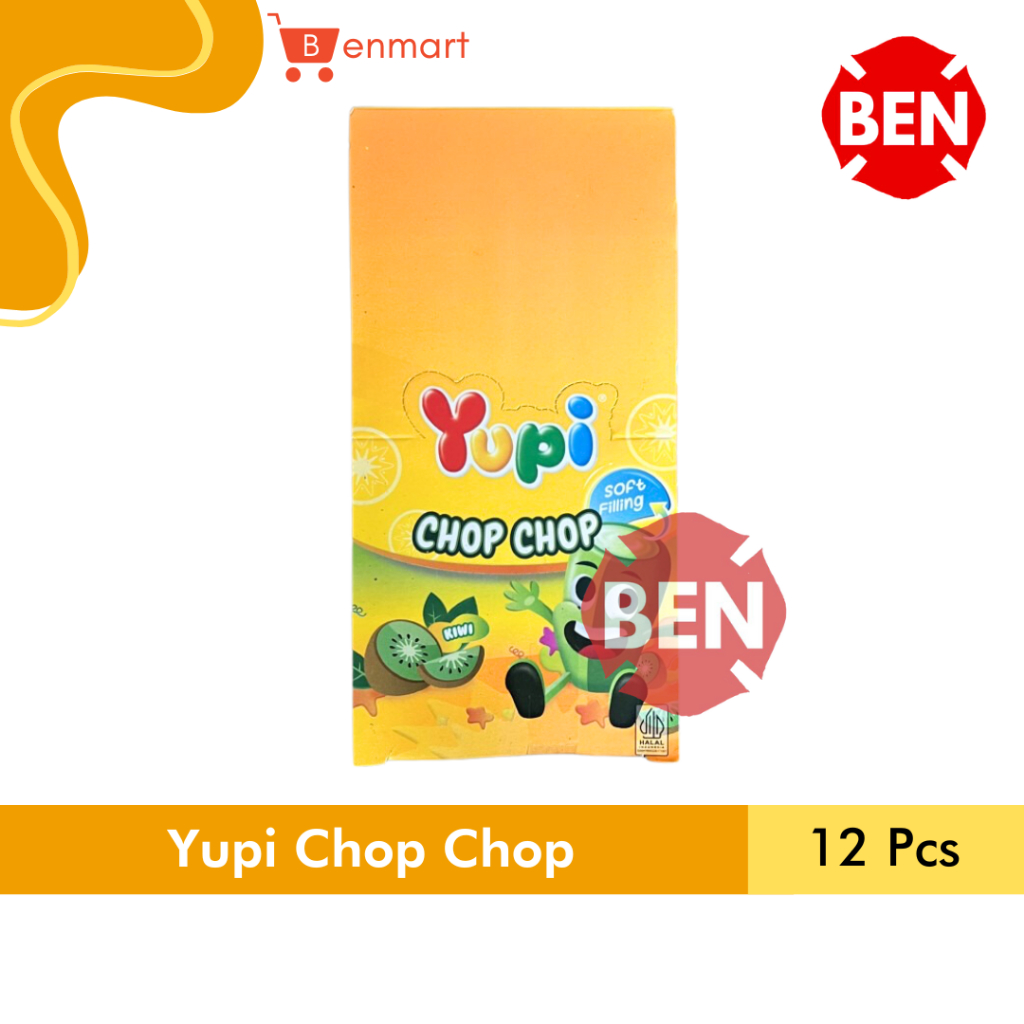 

Yupi CHOP CHOP 1 Box 12 Pcs - Permen Jelly Buah Kiwi