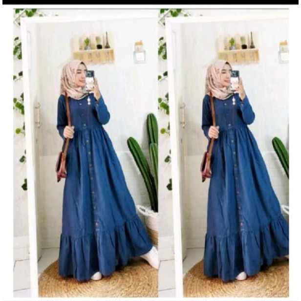Gamis Jeans Terbaru 2025 / Gamis  Jeans Busui / Gamis Lepis termurah / dres jeans wanita kekinian / 