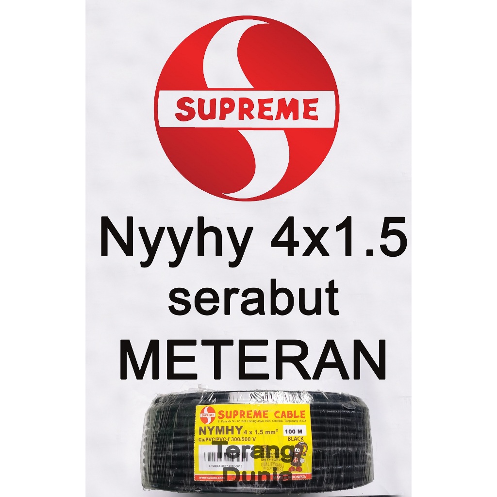 Kabel Serabut Supreme 4x1.5 Kabel nyyhy 4x1.5 Supreme Kabel Supreme nyyhy 4x1.5