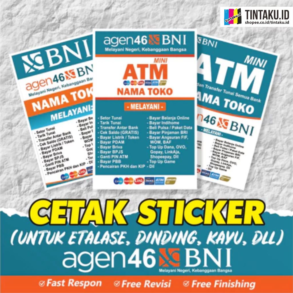 

STIKER AGEN BNI BAHAN VINYL LAMINATING GLOSY