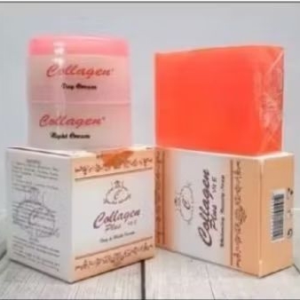 3in 1 paket collagen cream siang malam + sabun 701// cream collagen susun & sabun collagen 701