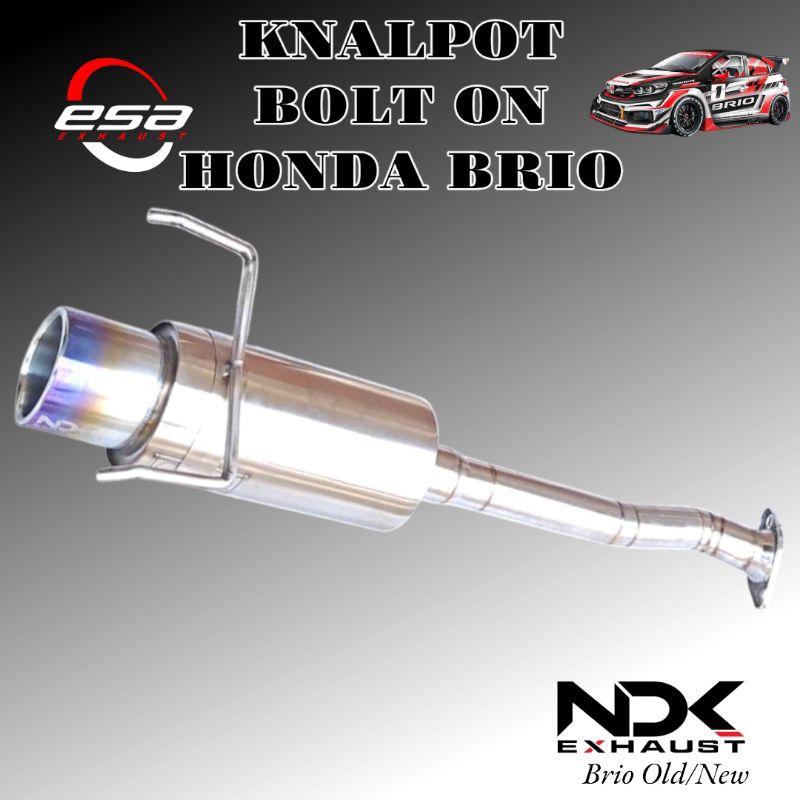 KNALPOT MOBIL RACING NDK EXHAUST BOLT ON HONDA BRIO NEW DAN BRIO LAMA BAHAN STAINLESS SISTEM BAUT
