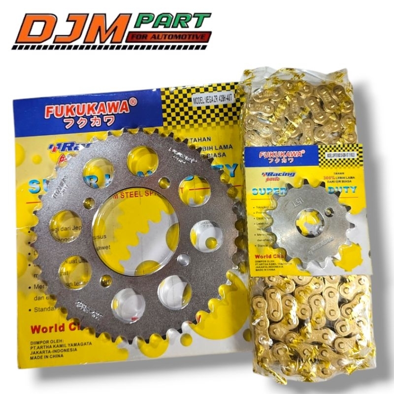 GEAR SET GIR PAKET RACING VEGA ZR VEGA RR JUPITER ROBOT JUPITER Z1 428H ORIGINAL FUKUKAWA