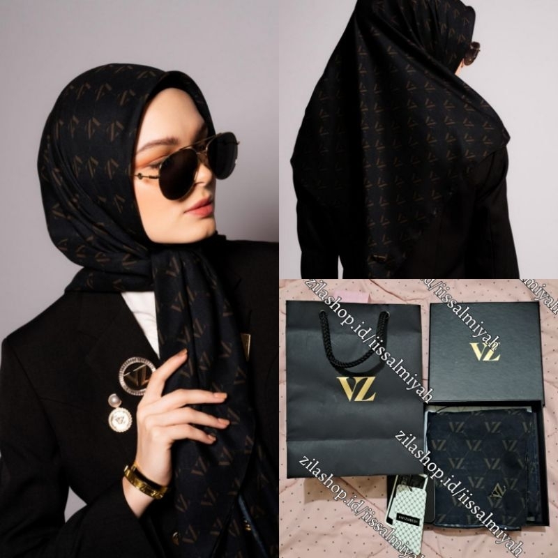 PL vivi zubedi monogram scarf black