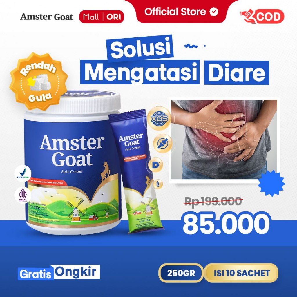 

AMSTER GOAT - Susu Kambing Amstergoat Solusi Mengatasi Diare 250gr