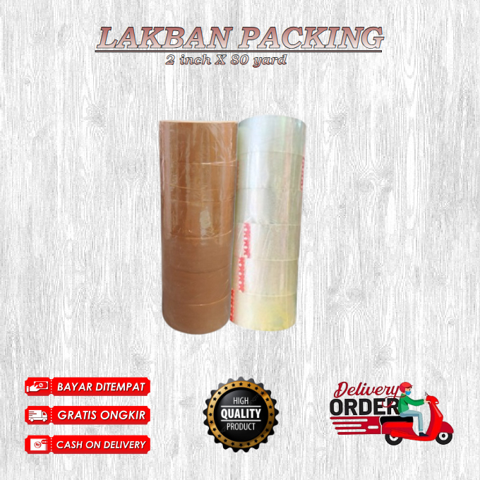 

LAKBAN PACKING TERMURAH 2 INCH X 80 YARD SATU SLOP ISI 6 PCS - OPP Yama