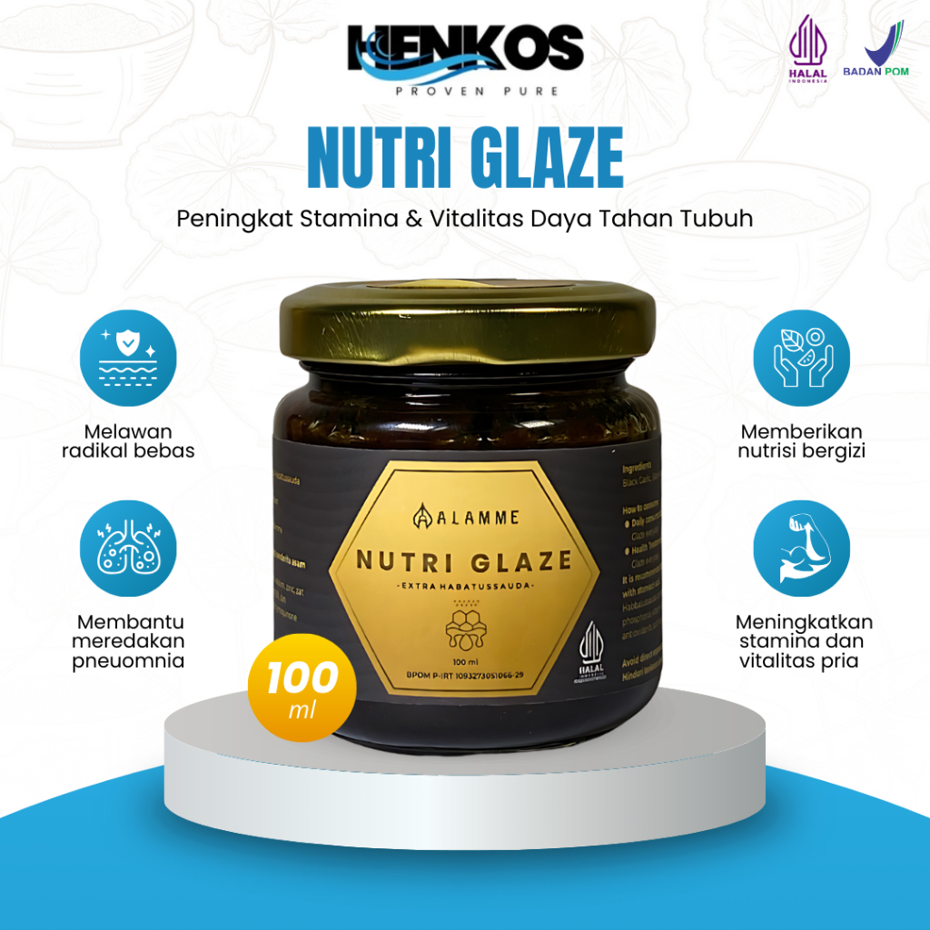 

Nutri Glaze 250ml Suplemen Herbal Alami Ekstra Habbatussauda Penambah Stamina By Henkos Pure