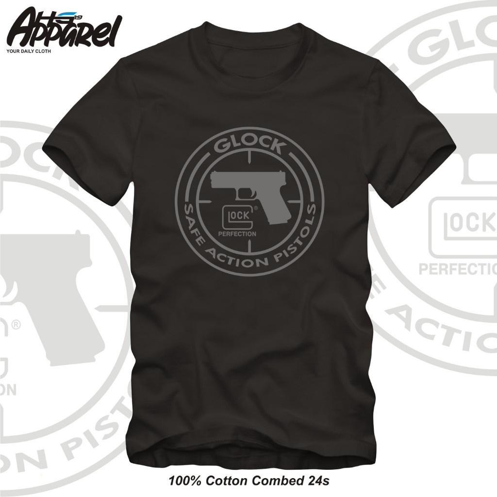 Kaos Glock Kualitas Premium Katun Combed 24s
