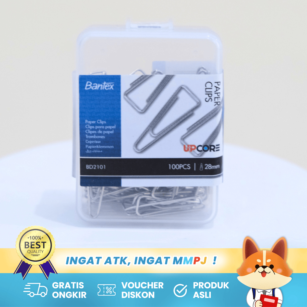 

Bantex Klip Kertas 28mm Isi 100 PCS - Penjepit Kertas Stainless Steel Kuat BD2101