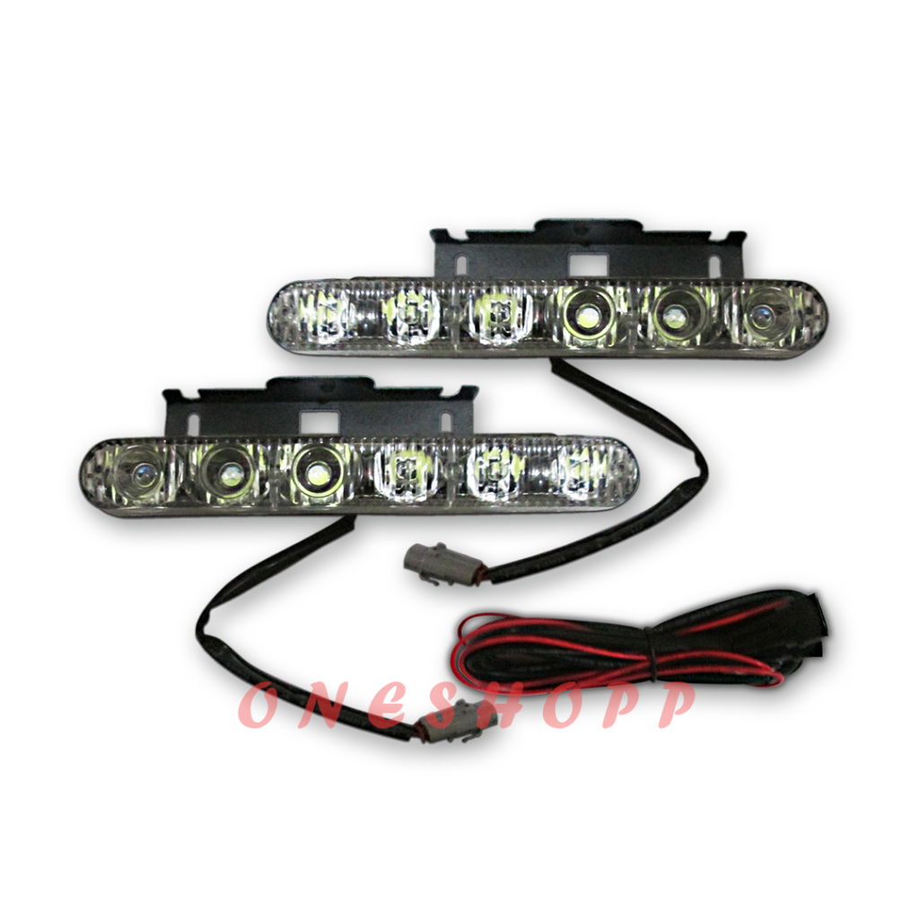 LAMPU DRL 6LED MODEL FORTUNER TEMBAK SOROT MODEL RUNNING SEIN MOBIL AVANZA XENIA INNOVA MOBILIO MODE