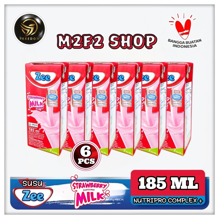 

Zee Susu Kotak UHT Strawberry Milk | Stroberi - 185 ml (Kemasan 6 Pcs)