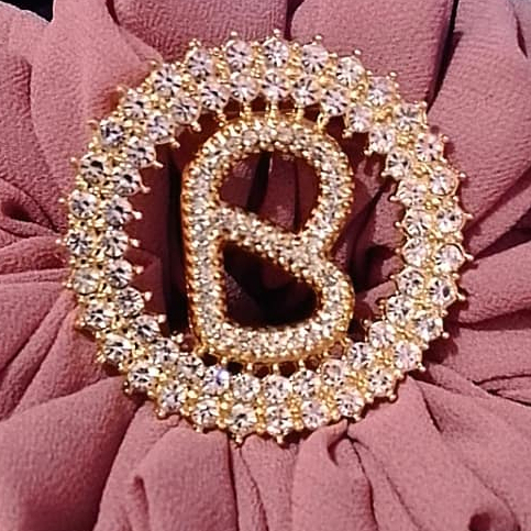 Bros Bahu Lingkar Button Full Permata | Bros Button Bulat Besar | Bros Branded | Bros B | Bros Jilba